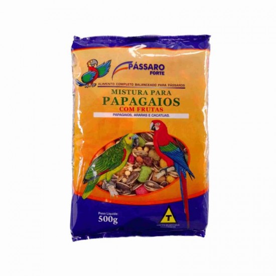 MISTURA PAPAGAIO C/FRUTAS 500G 
