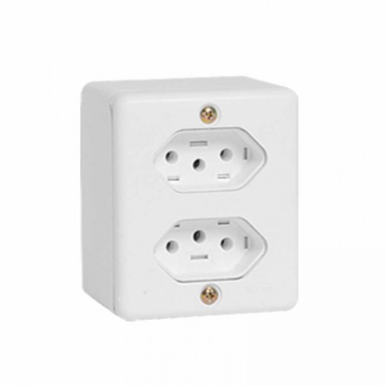 SISTEMA X 2 TOMADAS FIXA SOB 2P+T 10A 