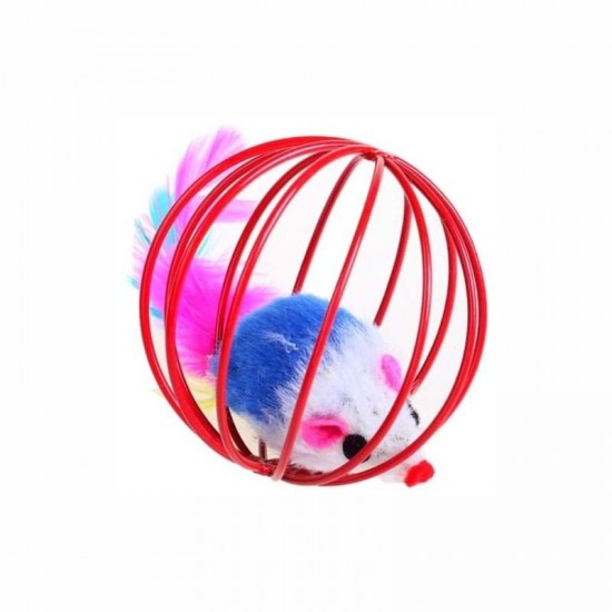 BRINQUEDO BOLA GAIOLA C/RATO 60MM