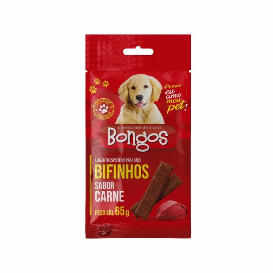 BIFINHO BARRA CAO BONGOS CARNE 65G 