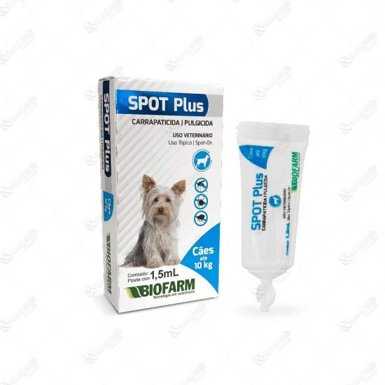 SPOT PLUS CARRAPAT 1,5ML CAES ATE 10KG
