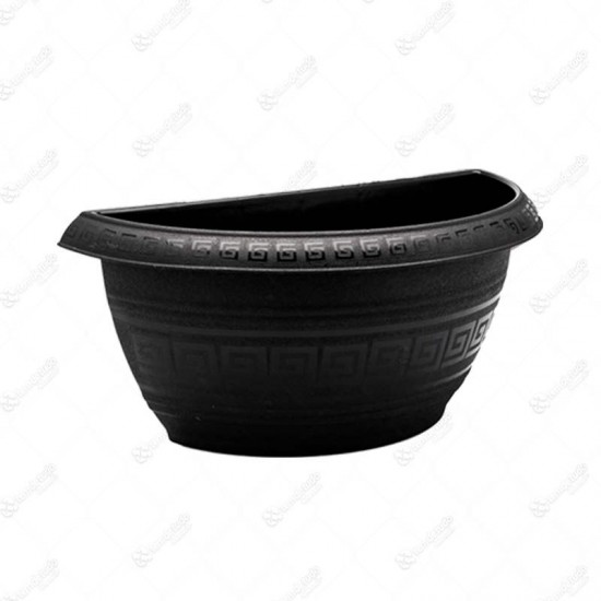 VASO PLAST PAREDE PRETO 1,7LT