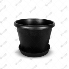 13452 - VASO PLAST RED C/PRATO PRETO 25