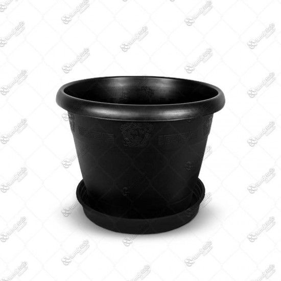 VASO PLAST RED C/PRATO PRETO 25