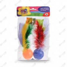 13566 - BRINQUEDO BOLA PENA C/GUIZO C/2