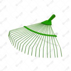 13759 - VASSOURA GRAMA ACO 37CM 22 DENTES VERDE