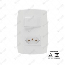 14072 - CONJ INTER SIMPLES+1TOMADA 10A 250V LEV