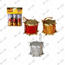 14460 - ENFEITE TAMBOR 3 CORES C/9 2,5CM