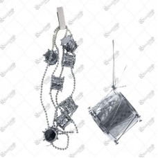 14437 - CORDAO COM 7 TAMBORES PRATA 1,30MT 