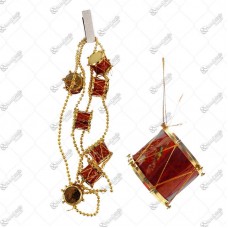 14714 - CORDAO COM 7 TAMBORES VERMELHO 1,30MT 