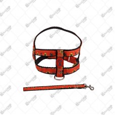 14906 - PEITORAL C/GUIA NYLON N01 VERMELHO/PRET