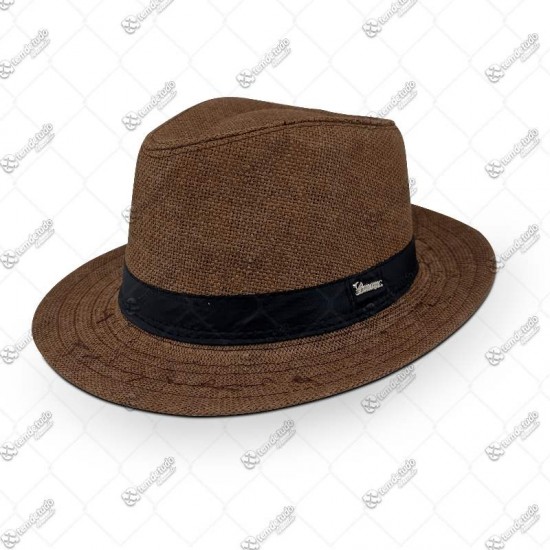 CHAPEU FIBRA 58CM MARROM