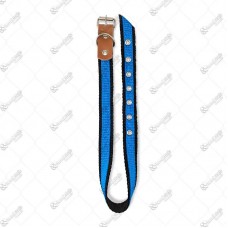 15707 - COLEIRA NYLON DPL FECHO COURO N2 AZUL