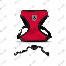 11502 - PEITORAL C/GUIA M VERMELHO C/PRETO