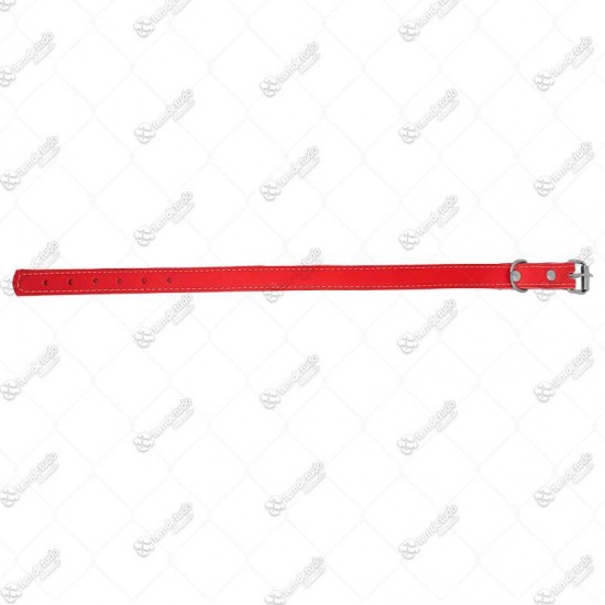 COLEIRA COURO FORRADA N07 VERMELHO
