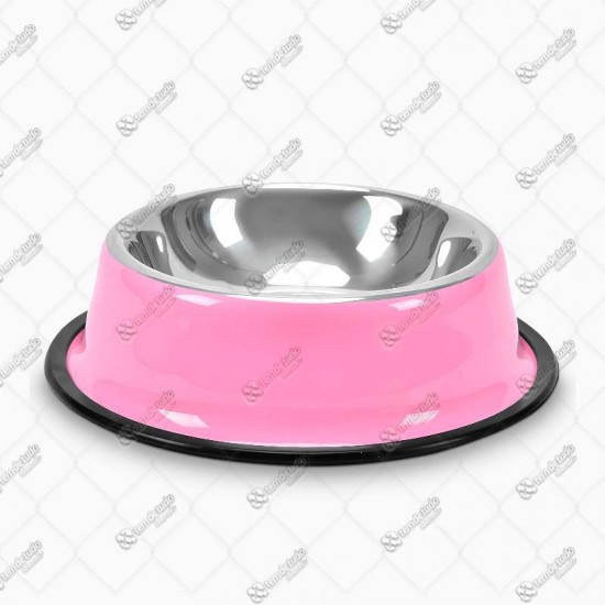 COMEDOURO INOX TIGELA ROSA 400ML 