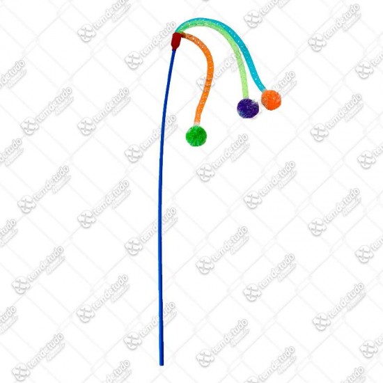 BRINQUEDO GATO VARA POM POM 40CM