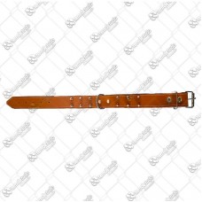 18149 - COLEIRA COURO C/ CRAVO DUPLO N7 BEGE