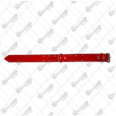 18151 - COLEIRA COURO C/ CRAVO DUPLO N7 VERMELHO