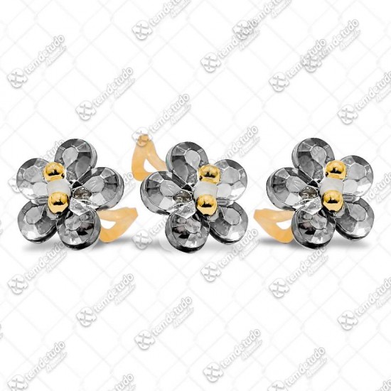 CHATON PET FLOR PRATA 12MM C/50