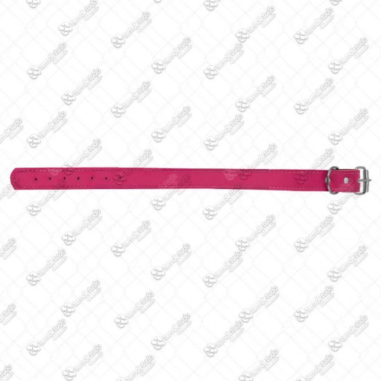 COLEIRA COURO FORRADA N06 ROSA