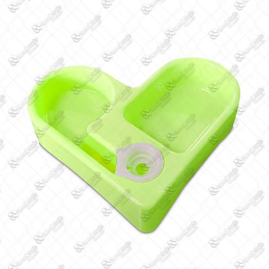 COMEDOURO DUPLO CANTO CORACAO VERDE