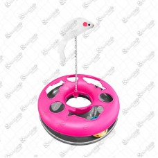 19010 - BRINQUEDO GATO TORRE GIRA BOLINHA ROSA