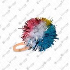 19083 - LACO PENTEADO POMPOM COM BRILHO G C/30