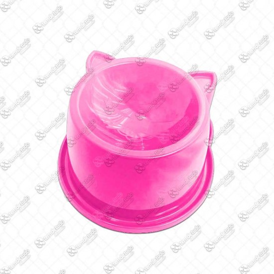 COMEDOURO ANATOMICO GATO LUXO 250ML ROSA