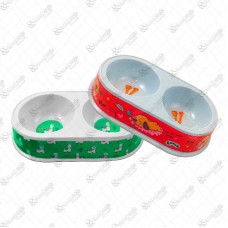 6403 - COMEDOURO MELANINA DUPLO REDONDO 585ML