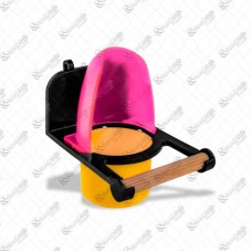 19327 - COMEDOURO PAPA TUDO COM POLEIRO ROSA