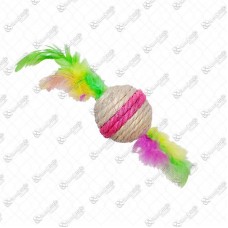 10146 - BRINQUEDO GATO BOLA SISAL C/PENA