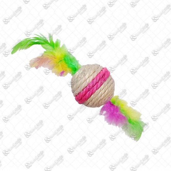 BRINQUEDO GATO BOLA SISAL C/PENA