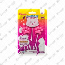 19559 - VELA ANIVERSARIO HAPPY CAT ROSA C/3