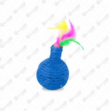 19897 - BRINQUEDO GATO BOLA SISAL C/PENA 12CM