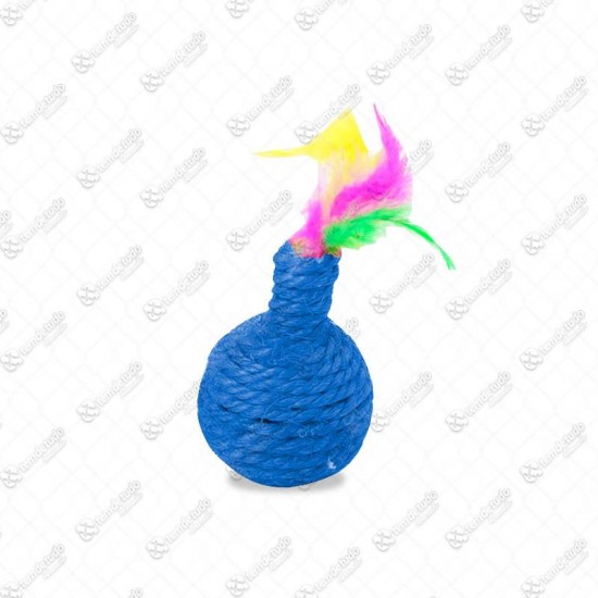 BRINQUEDO GATO BOLA SISAL C/PENA 12CM