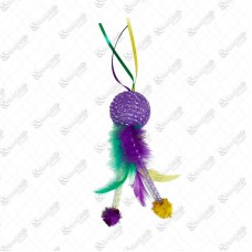 20045 - BRINQUEDO BOLA BRILHO C/PENA E POMPOM