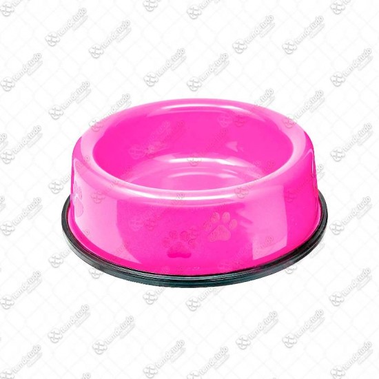 COMEDOURO PLAST PESADO 150ML ROSA