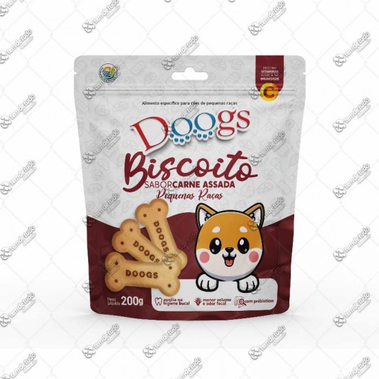 PETISCO DOOGS BISCOITO CARNE ASSADA 200G
