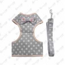 20445 - PEITORAL C/GUIA P LACO CINZA C/BOLINHAS 