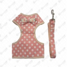 20442 - PEITORAL C/GUIA P LACO ROSA C/BOLINHAS 