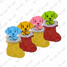 18651 - ADESIVO PET CAO NA MEIA DE NATAL C/20