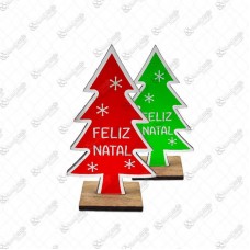20699 - ARVORE DE MADEIRA FELIZ NATAL 12CM 