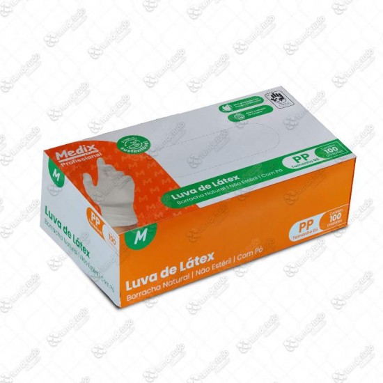 LUVA PROCEDIMENTO LATEX PP COM PO C/100