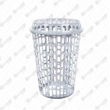 4808 - CESTO TELADO C/TAMPA BRANCO 60LT