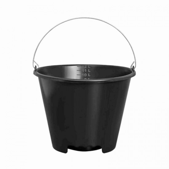 BALDE PLAST P/MASSA PRETO 12LT 
