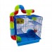 GAIOLA HAMSTER 3 ANDARES AZUL TUBO LUXO